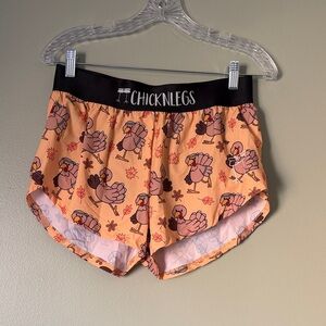 ChicknLegs Women's Fun Turkey Print Athletic Shorts